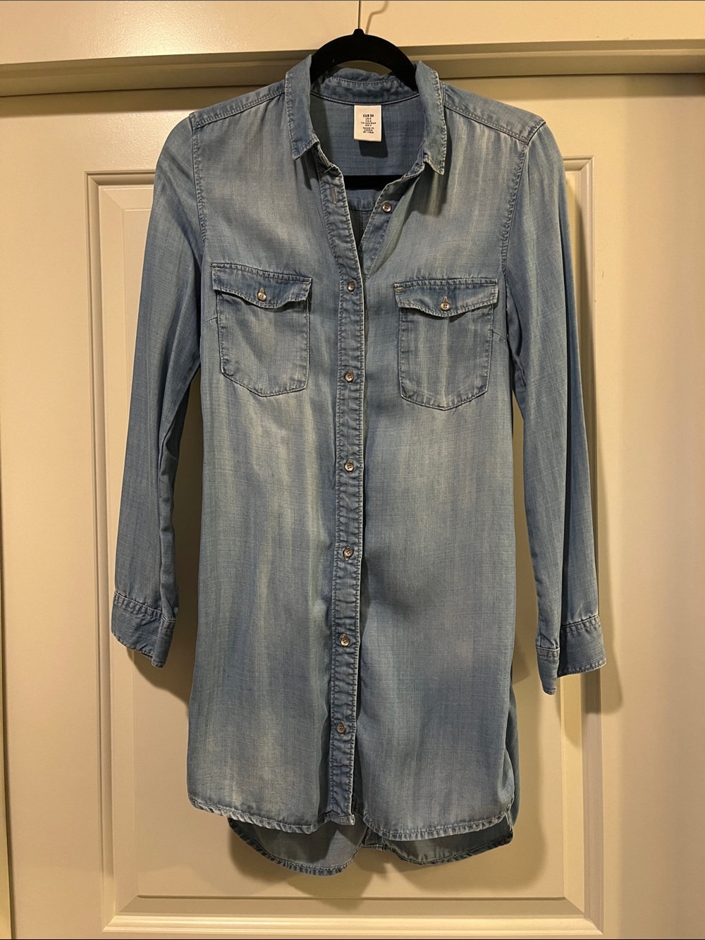 H&M Light Blue Denim Shirt Dress